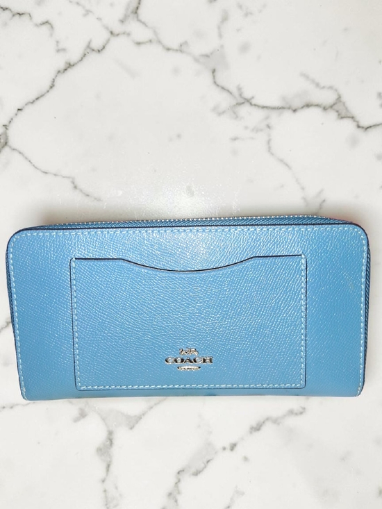 Coach Handbags - Coach Zip-Around Wallet in Light Blue